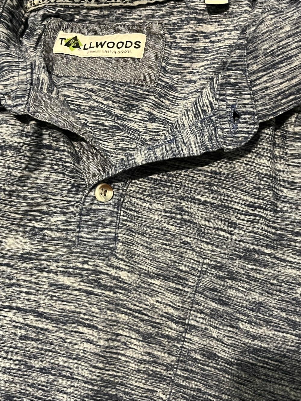 Tallwoods Men’s Heathered Blue Golf Shirt